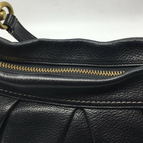 Coach 12917 Hamptons Black Pebbled Leather Hobo Shoulder Bag Purse MSRP $348 - Picture 7 of 8